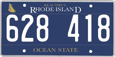 RI license plate 628418