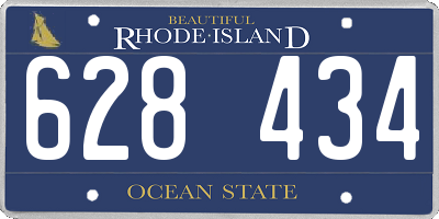 RI license plate 628434