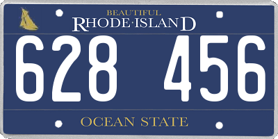 RI license plate 628456