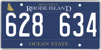 RI license plate 628634