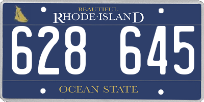 RI license plate 628645