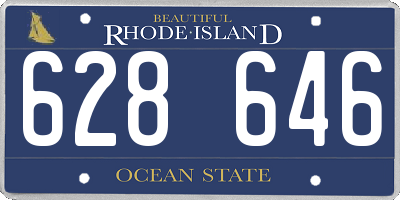 RI license plate 628646