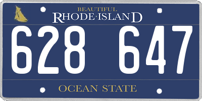 RI license plate 628647