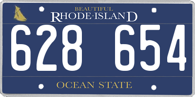 RI license plate 628654