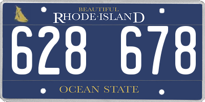 RI license plate 628678