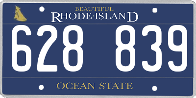 RI license plate 628839