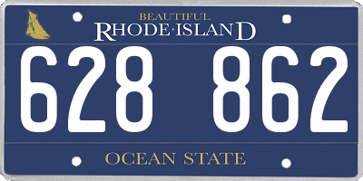 RI license plate 628862