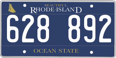 RI license plate 628892