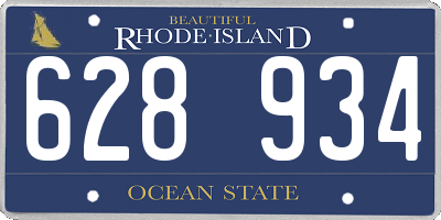 RI license plate 628934