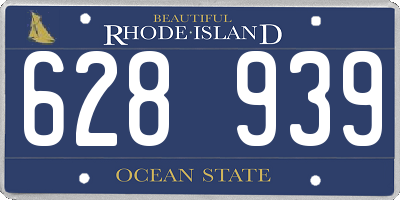 RI license plate 628939