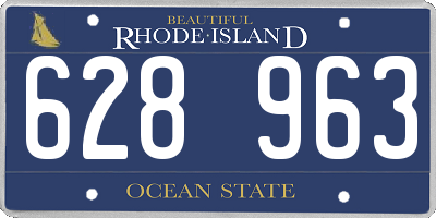 RI license plate 628963