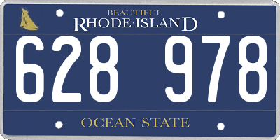 RI license plate 628978