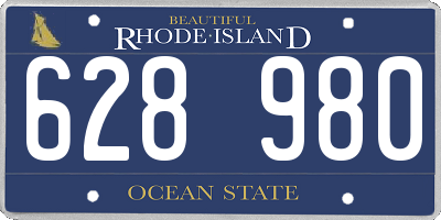 RI license plate 628980