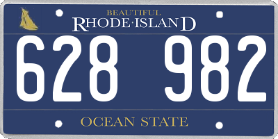 RI license plate 628982