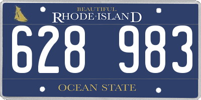 RI license plate 628983