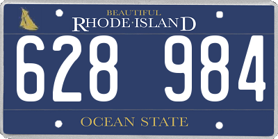 RI license plate 628984