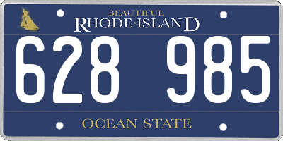 RI license plate 628985