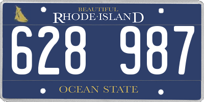 RI license plate 628987