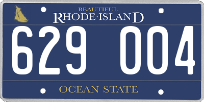 RI license plate 629004
