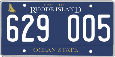 RI license plate 629005