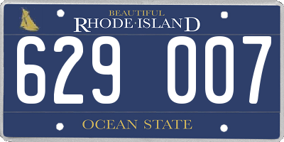 RI license plate 629007