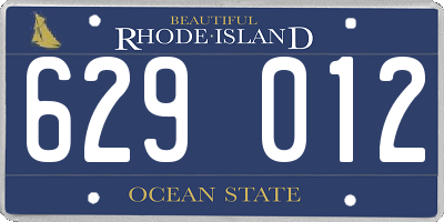 RI license plate 629012