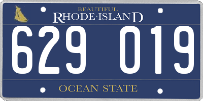 RI license plate 629019