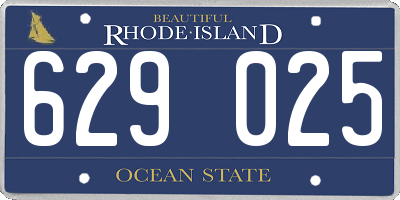 RI license plate 629025