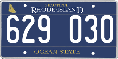 RI license plate 629030