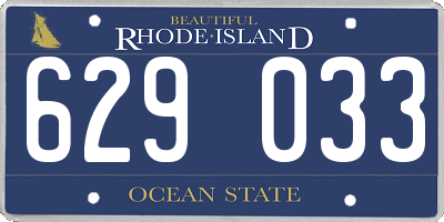 RI license plate 629033