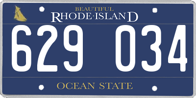 RI license plate 629034