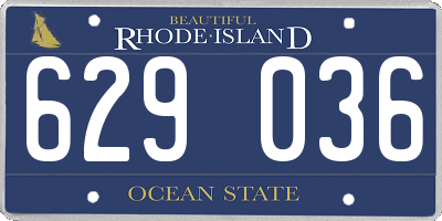 RI license plate 629036
