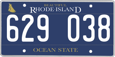 RI license plate 629038