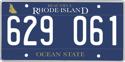 RI license plate 629061