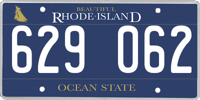 RI license plate 629062