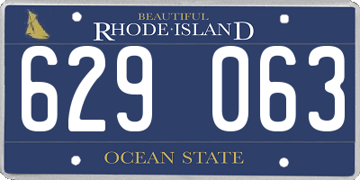 RI license plate 629063