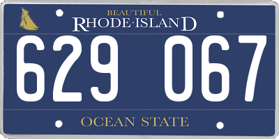 RI license plate 629067