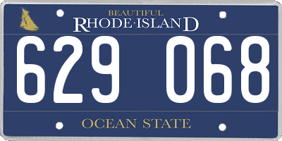 RI license plate 629068