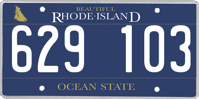 RI license plate 629103