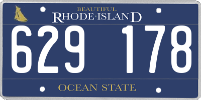 RI license plate 629178