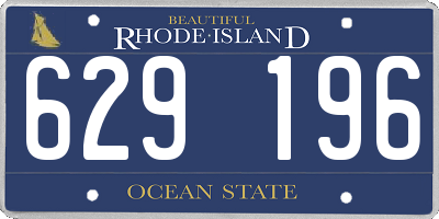 RI license plate 629196