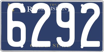 RI license plate 6292