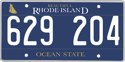 RI license plate 629204