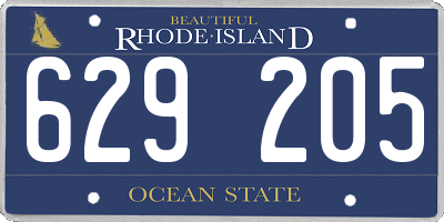 RI license plate 629205