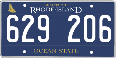 RI license plate 629206