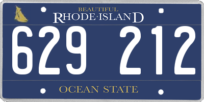 RI license plate 629212