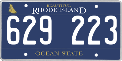 RI license plate 629223