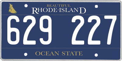 RI license plate 629227