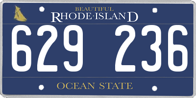 RI license plate 629236