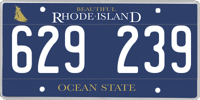 RI license plate 629239